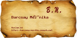 Barcsay Mónika névjegykártya
